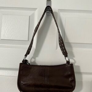 Rich Brown Leather Hobo Shoulder Bag